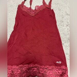 Hollister Burgundy Lace Trim Chemise